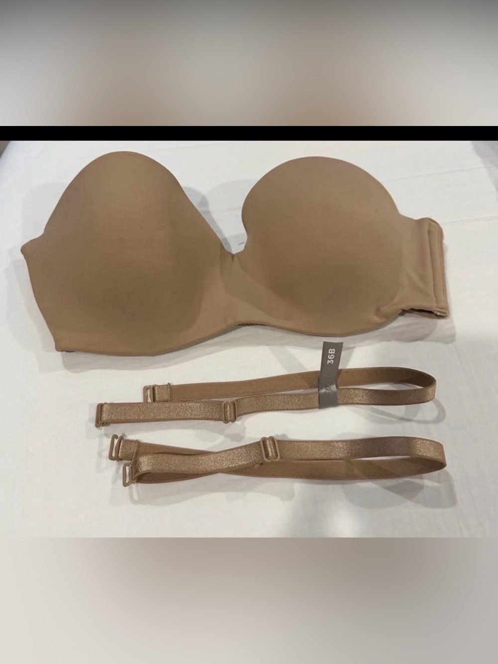 Ambrielle Strapless Convertible Tan Bra - 36B
